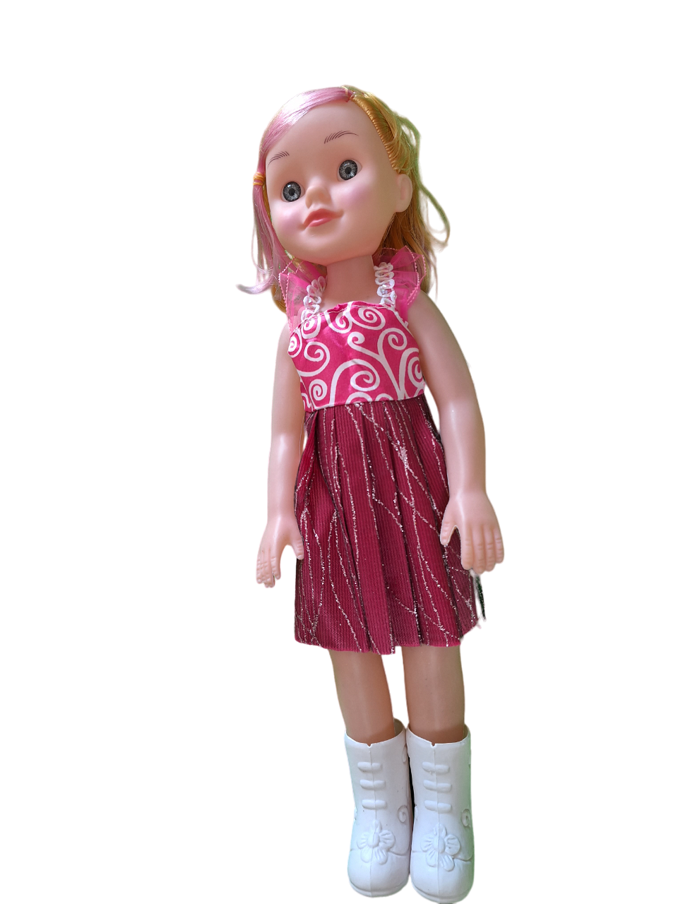 Muñecas De Juguete Para Niñas Bonita Muñeca Grande 42 Cm Vestido Color Rojo