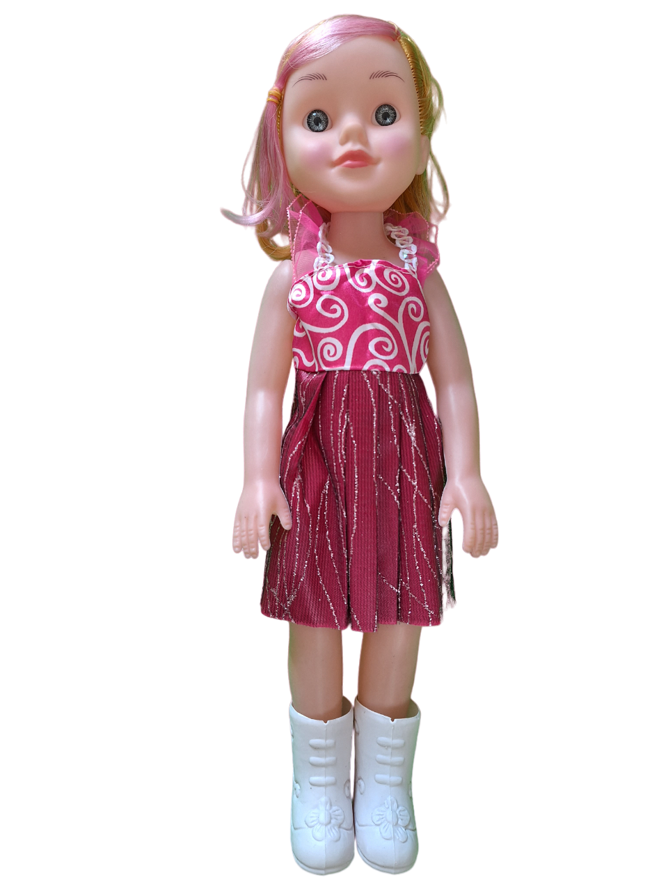 Muñecas De Juguete Para Niñas Bonita Muñeca Grande 42 Cm Vestido Color Rojo