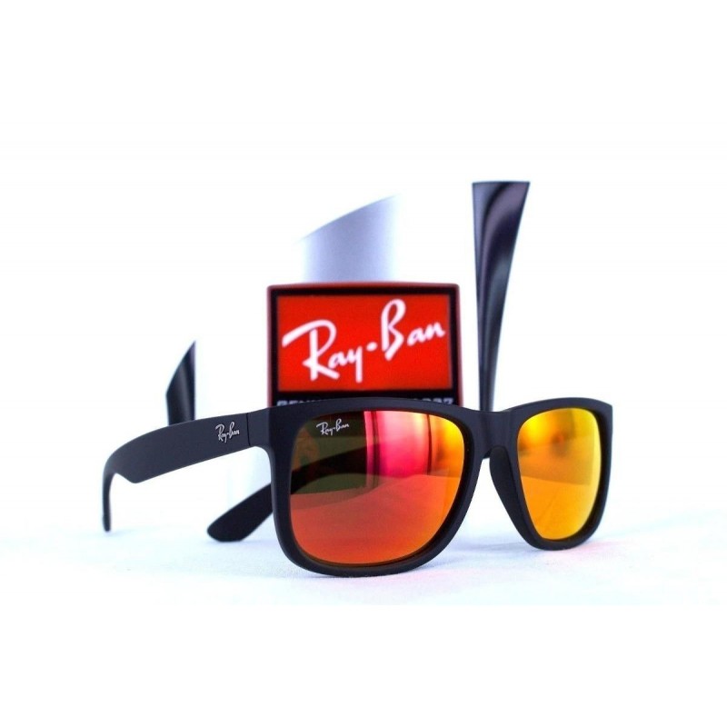 Lentes de sol Ray Ban Rb4165 622/6q Justin Rojo Espejo Negro Original