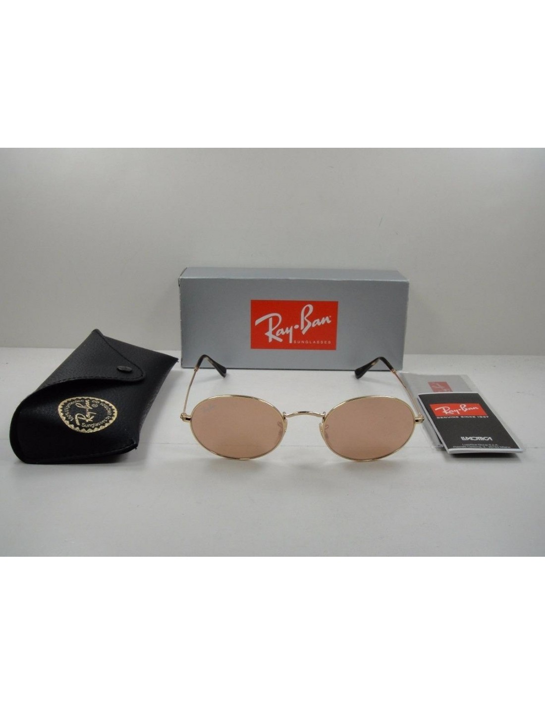 Lentes de sol Ray Ban Rb3547n 001/z2 Oval Flat Lenses Rosa Espejo Icon