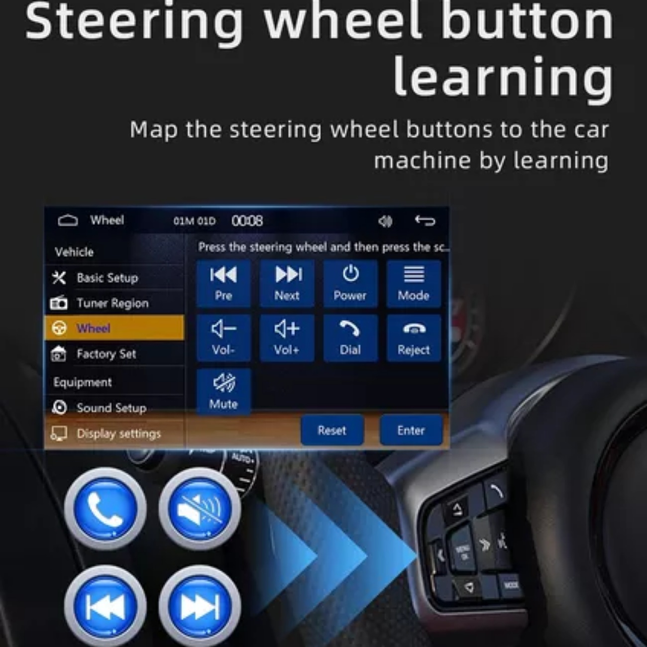 Auto Estereo Pantalla Doble Din Carplay Android Auto Camara