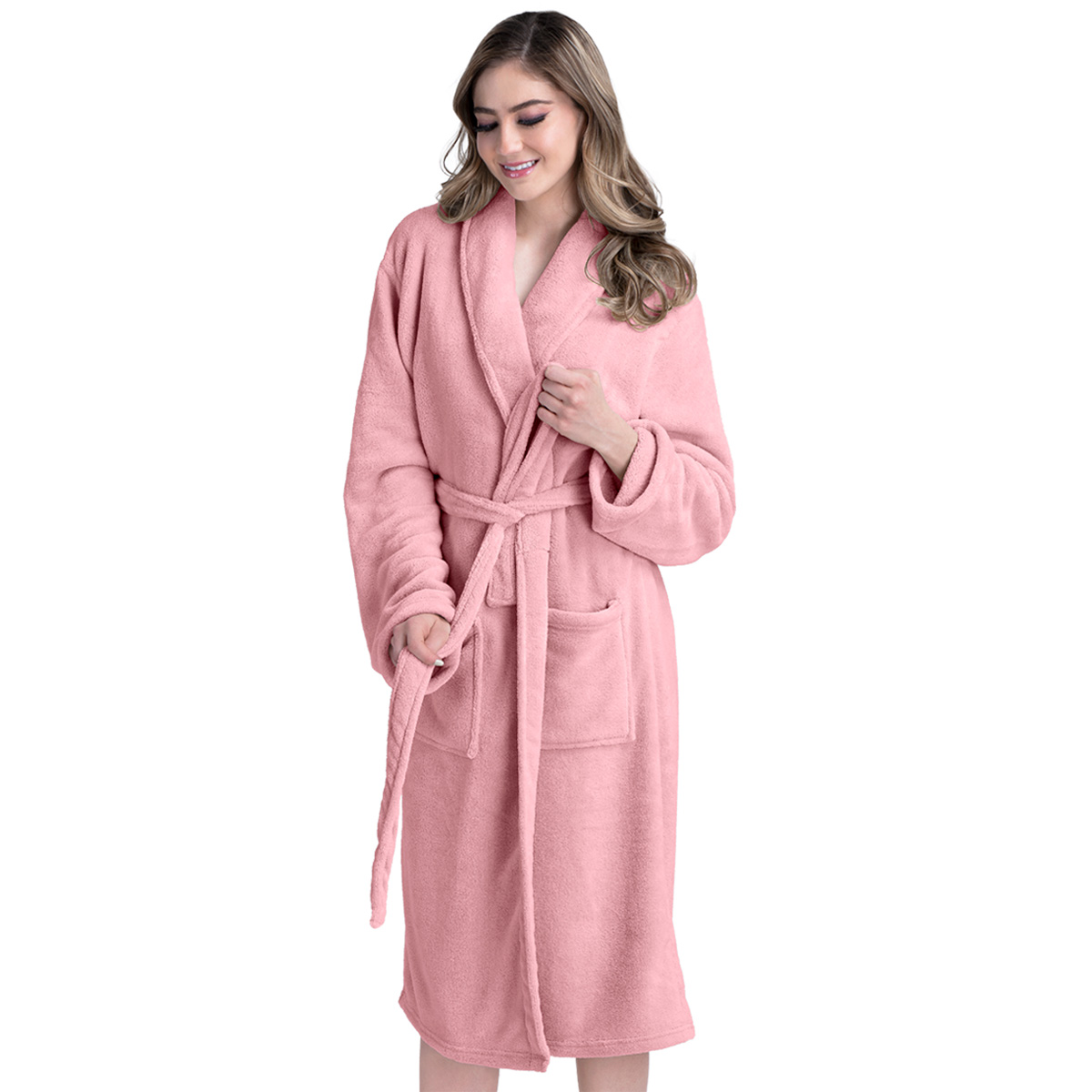 Bata de Baño para Mujer Absorbente Unitalla Rosa REAL TEXTIL.