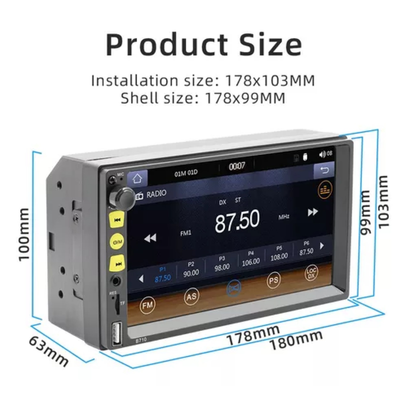 Auto Estereo Pantalla Doble Din Carplay Android Auto Camara