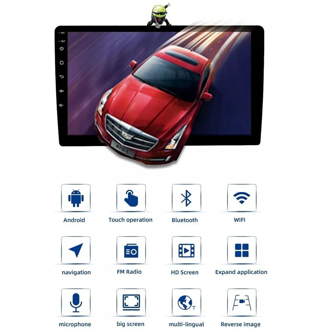 Estéreo De Coche Android 10 Pulgadas Wifi Gps Carplay 2+32g