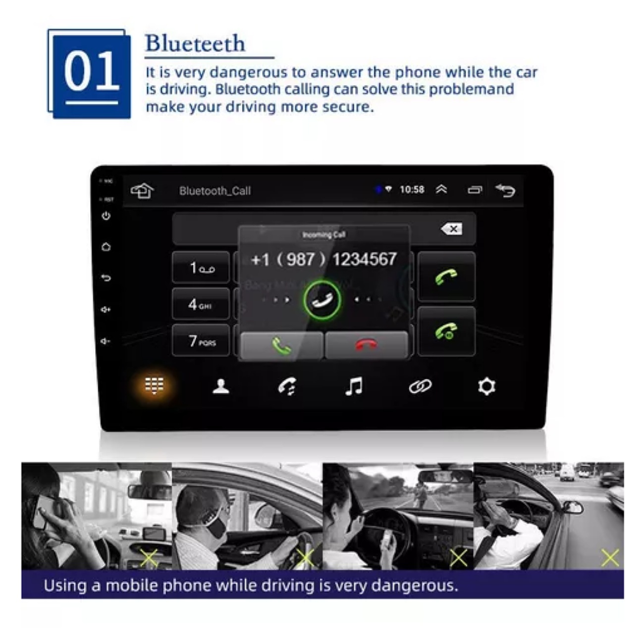 Estéreo De Coche Android 10 Pulgadas Wifi Gps Carplay 2+32g