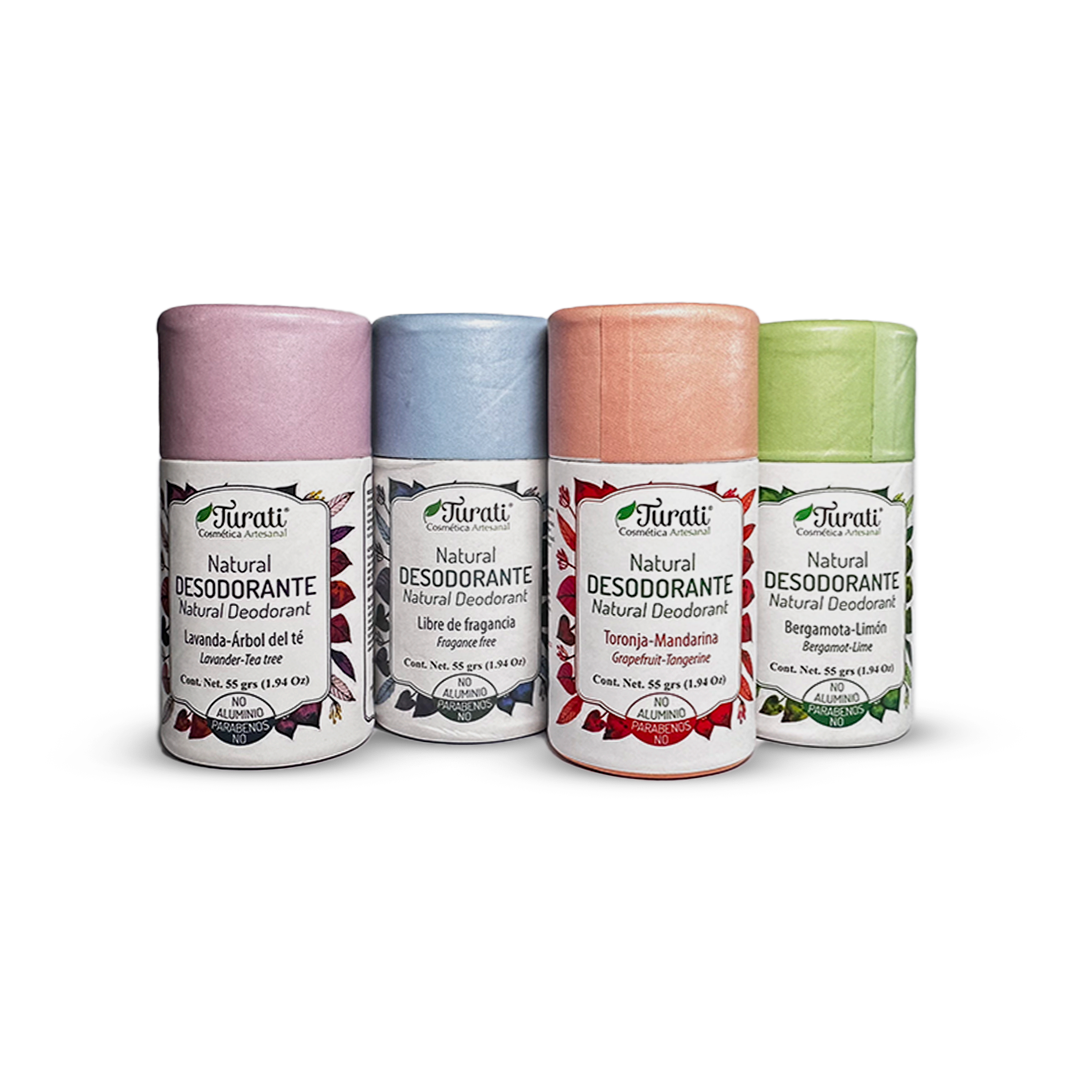 Desodorante natural Turati variedad de aromas 4 piezas