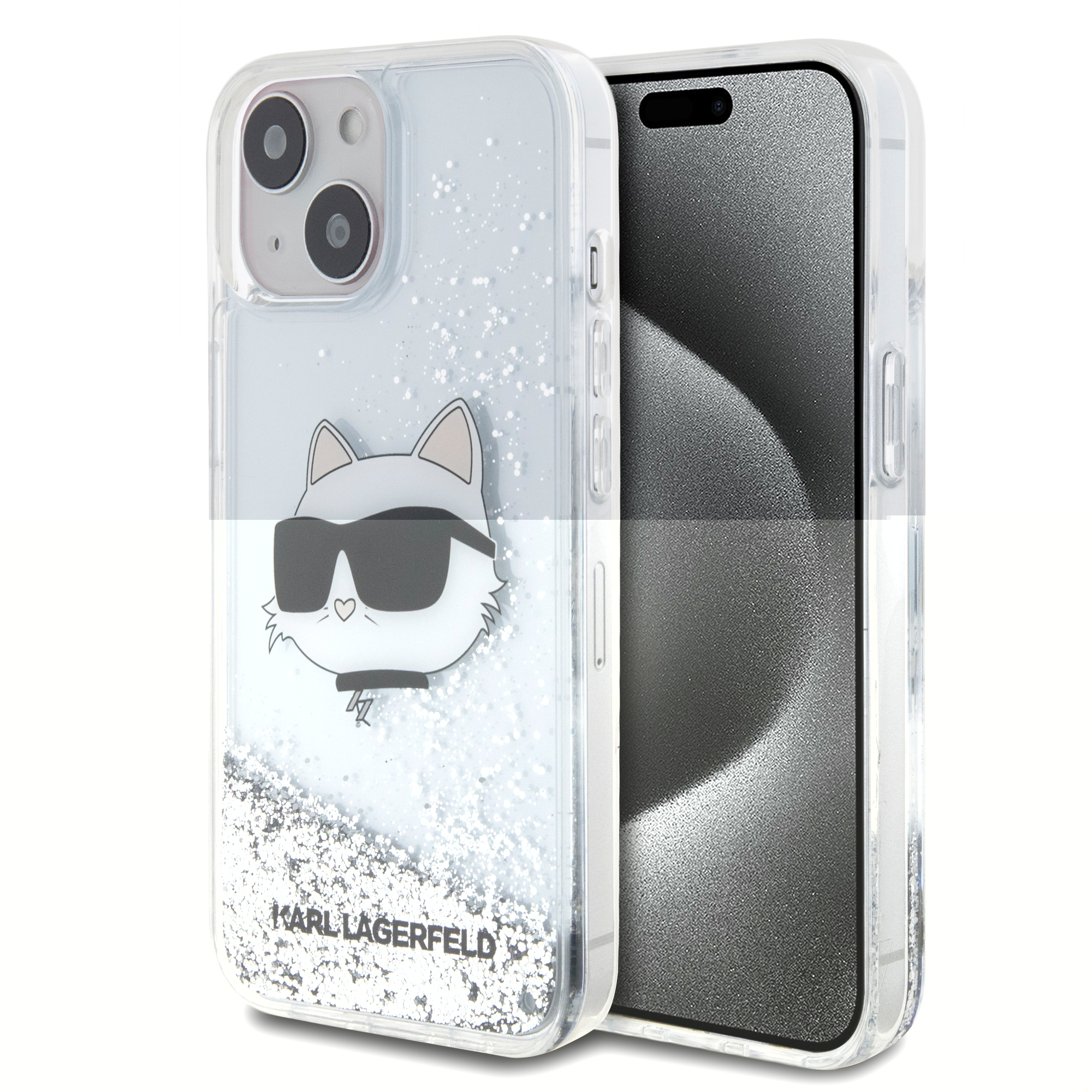 Funda Karl Brillantina Choupette para iPhone 15 Color Plata
