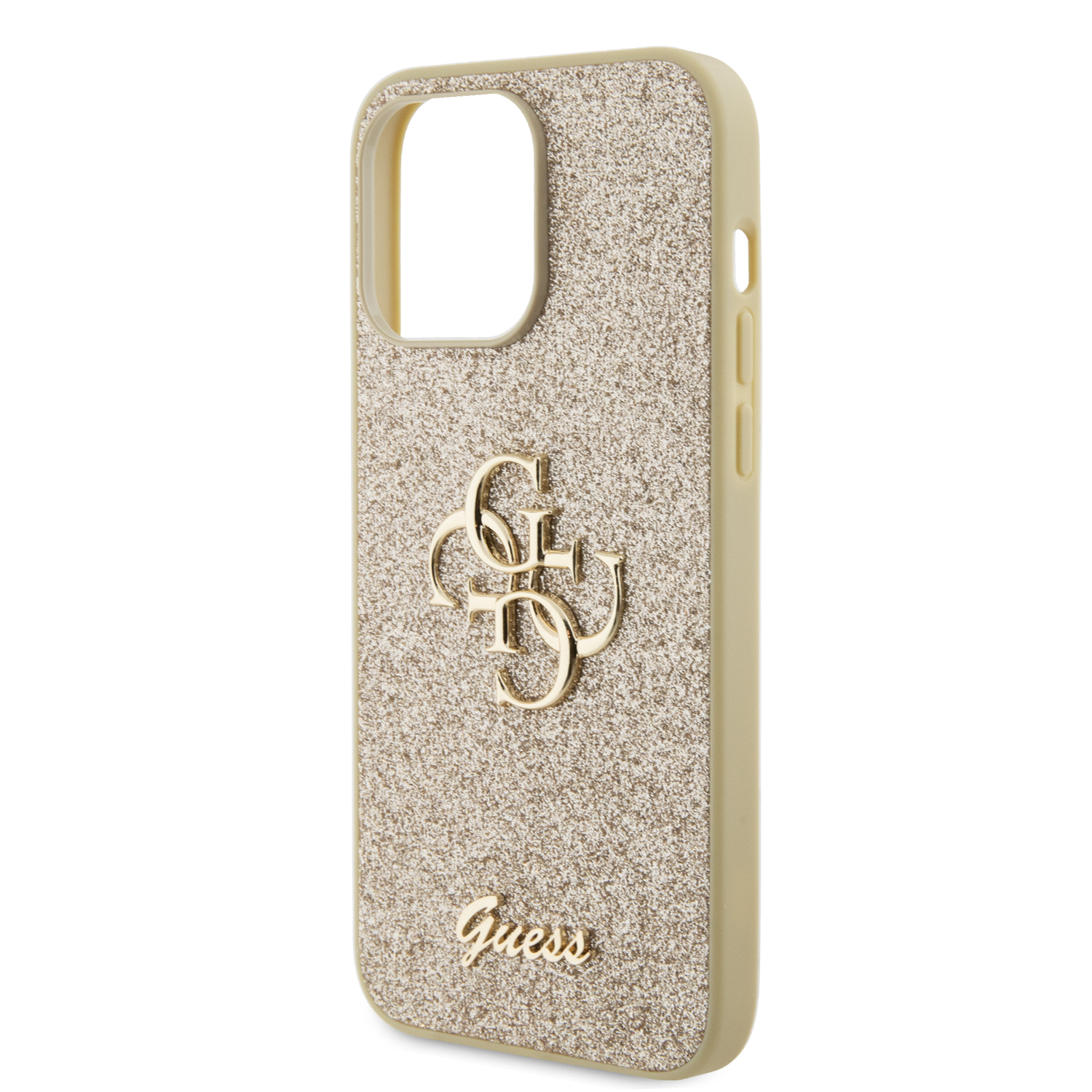 Funda Guess Brillos logo 4G Para iPhone 15 Pro Max Dorado