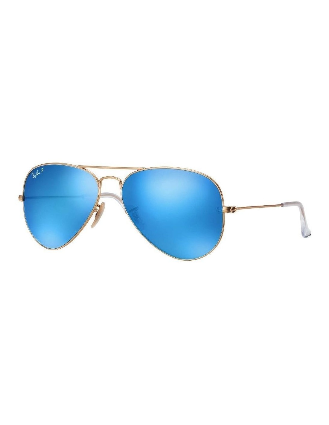 Lentes de sol Ray Ban Rb3025 112/4l Aviator Azul Espejo Polarizado Dorado