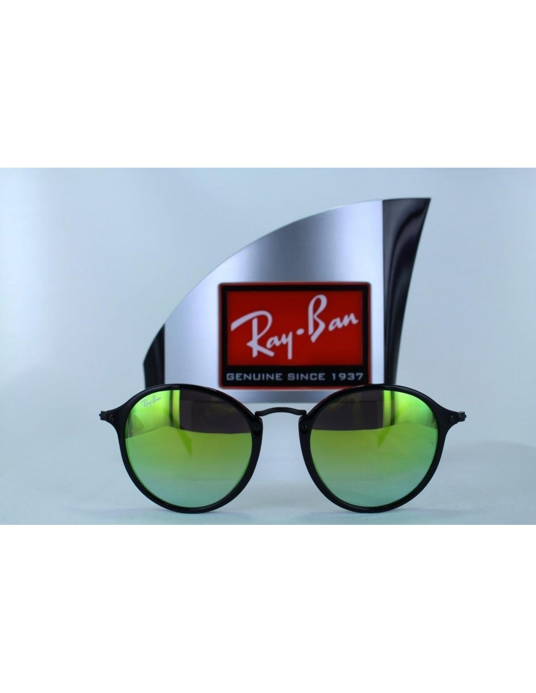 Lentes de sol Ray Ban Rb2447 901/4j Round Fleck Verde Espejo Negro