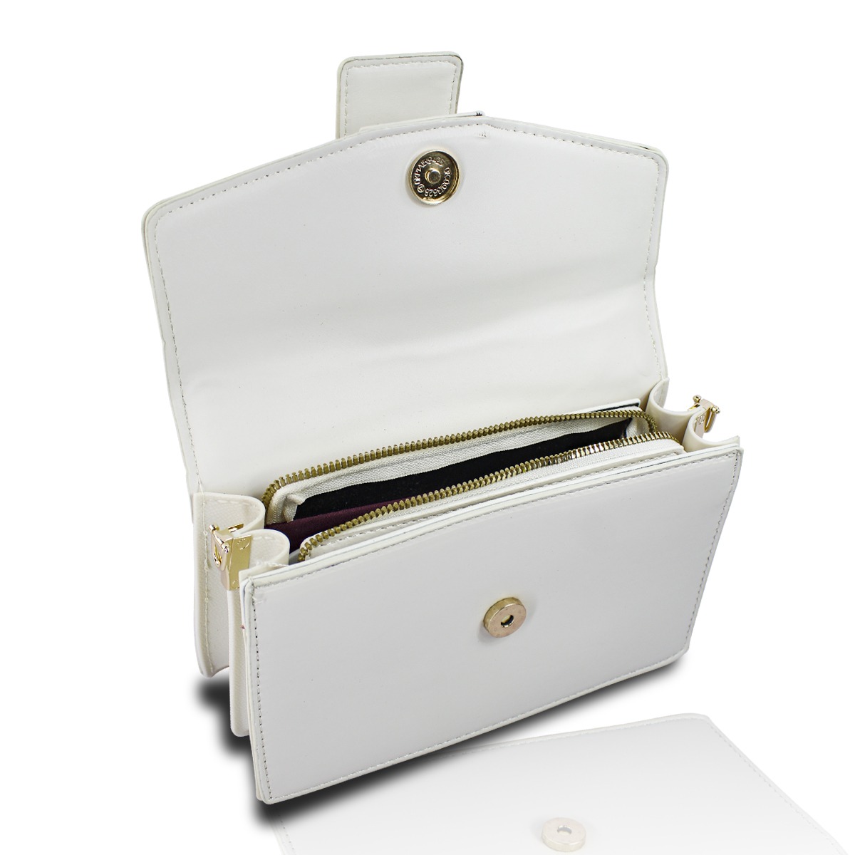 Bolso Blanco De Hombro Y Mano Crosbody Para Mujer