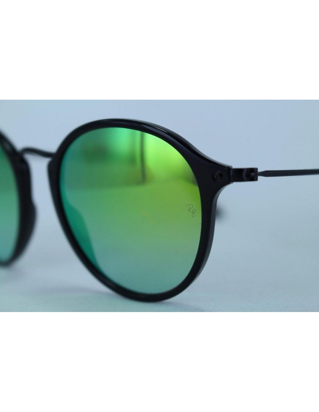 Lentes de sol Ray Ban Rb2447 901/4j Round Fleck Verde Espejo Negro
