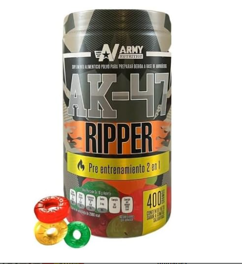 Pre Entreno + Quemador AK-47 Ripper 400 gr (40serv) Gomitas.