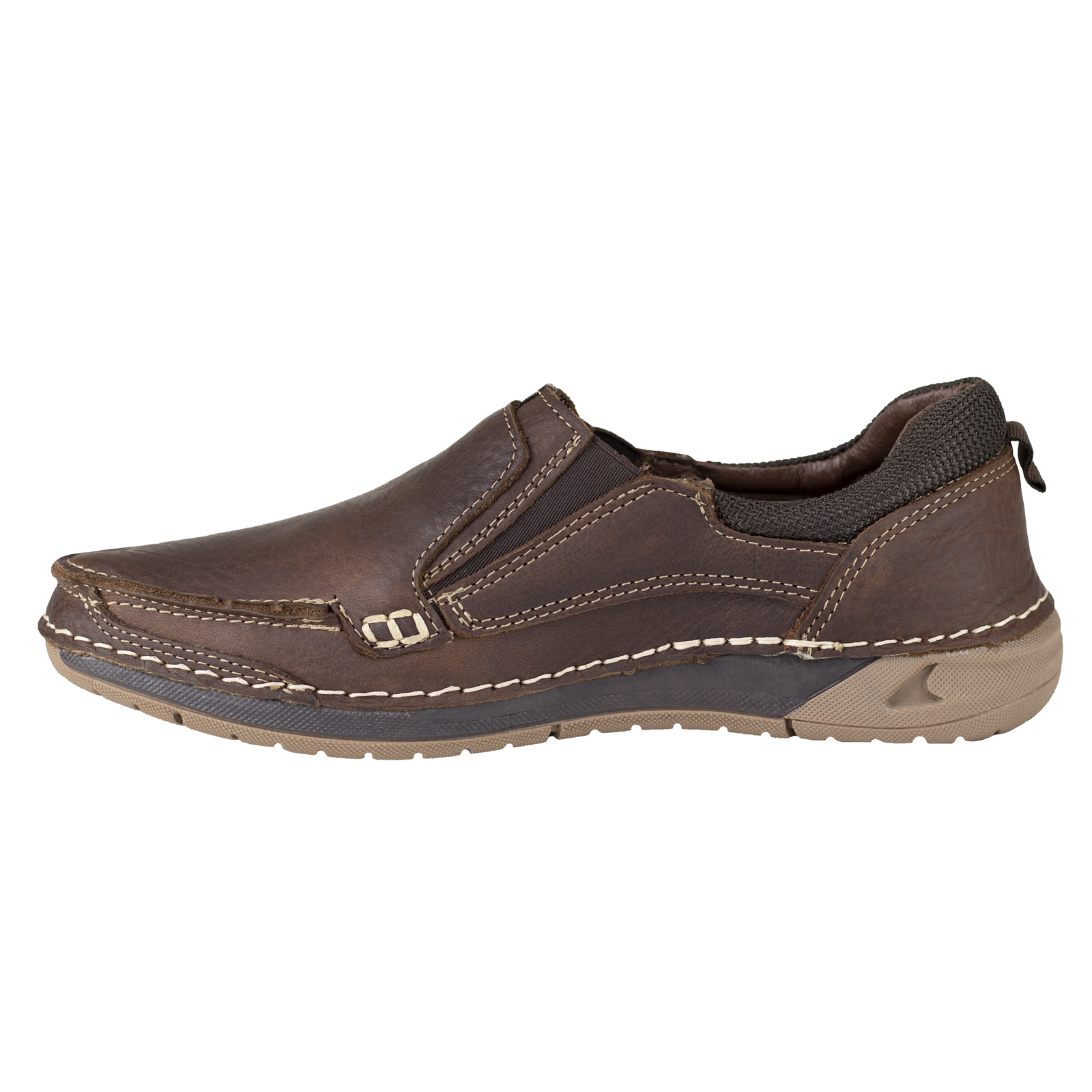 Zapato Mocasín Hombre Tipo Slip On Clásico Lobo Solo Piel 8982 Brown.