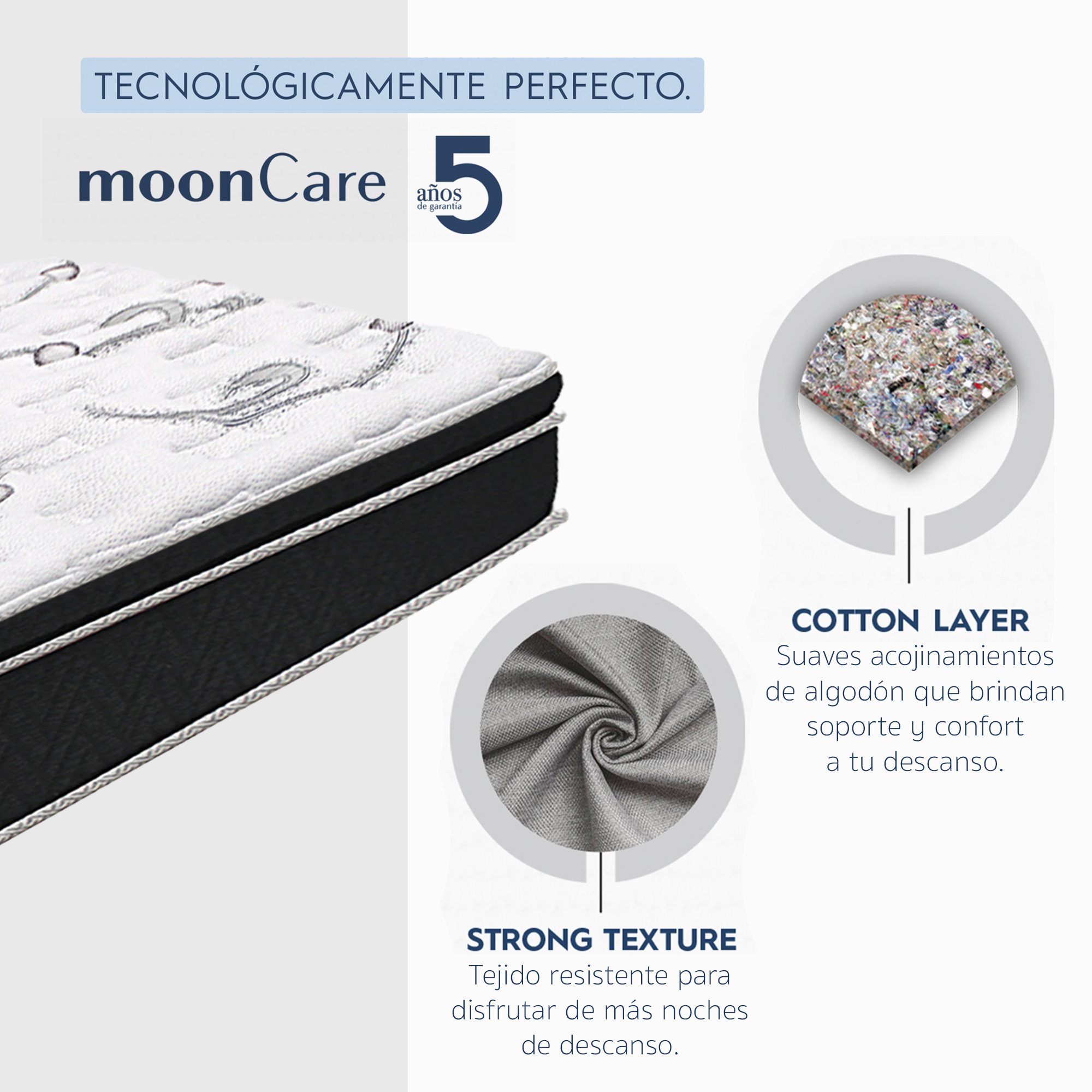 Colchón Queen Restonic Velvet Mooncare