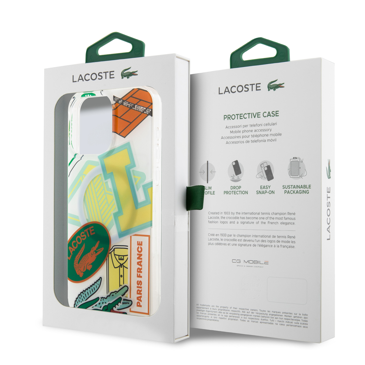 Funda Lacoste de TPU Parches para iPhone 15 Pro Max Blanco