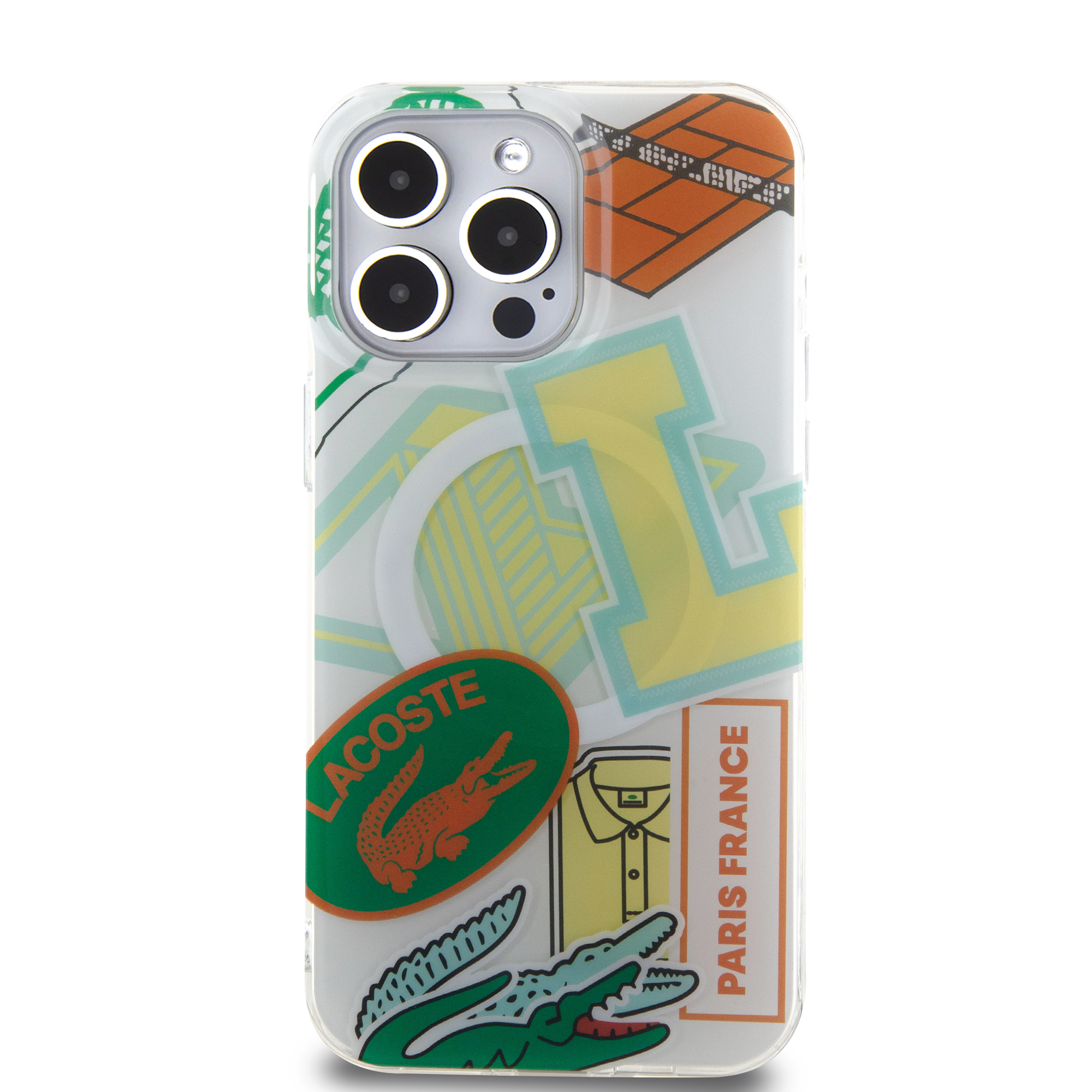 Funda Lacoste de TPU Parches para iPhone 15 Pro Max Blanco