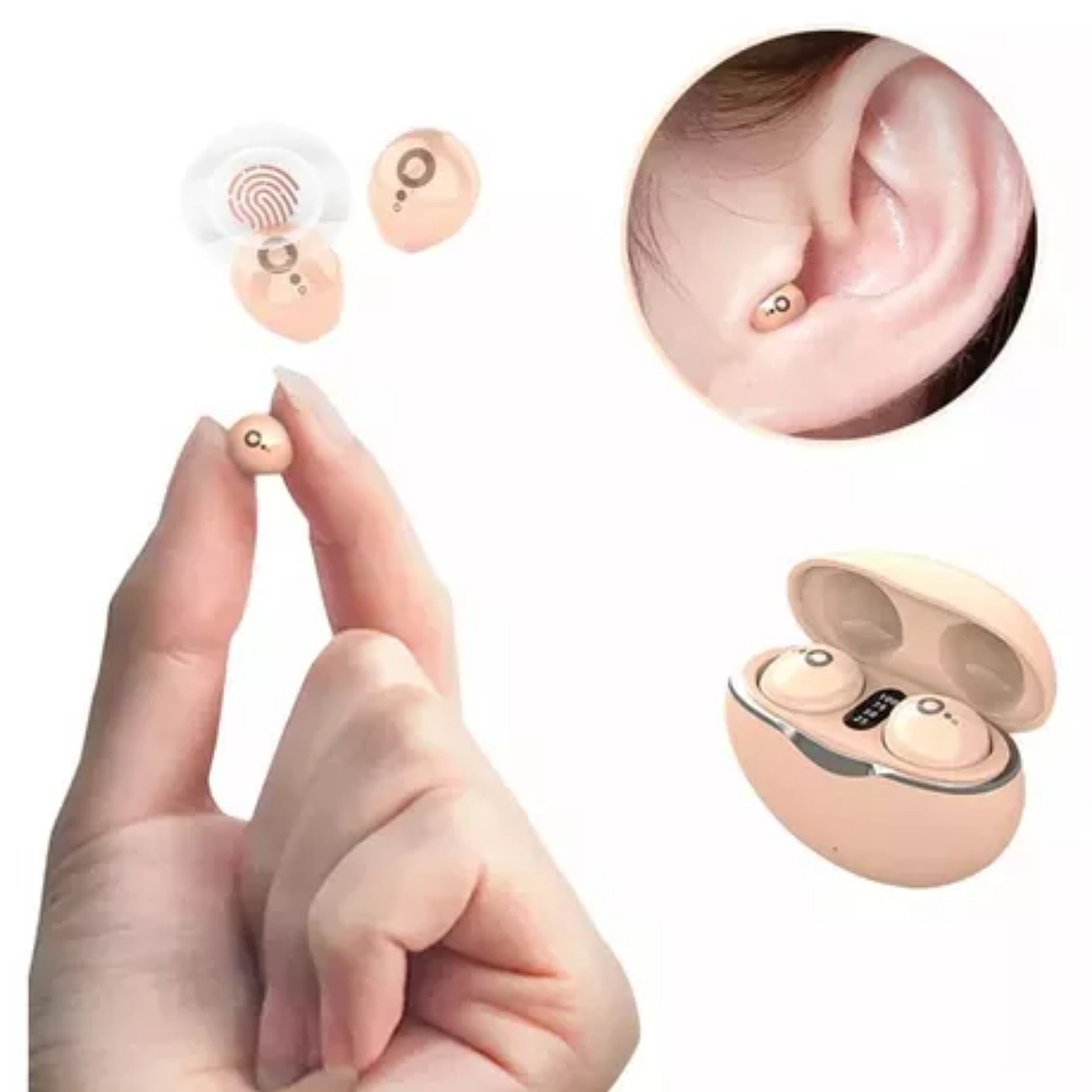 Audifonos Inalambricos Mini S800 Bluetooth Invisibles Bt 5.3 Compatible iPhone Y Android In-ear Rosa