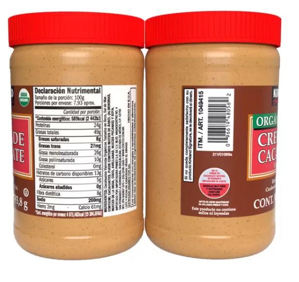 Crema De Cacahuate Orgánica Kirkland 2 Frascos De 793 G C/u