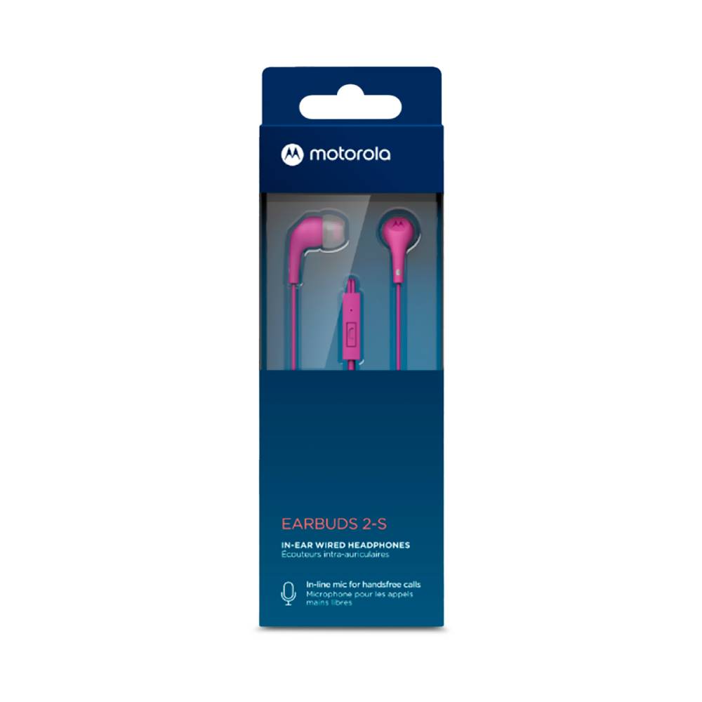 Audífonos Motorola Earbuds 2S con Micrófono Jack 3.5mm Rosa