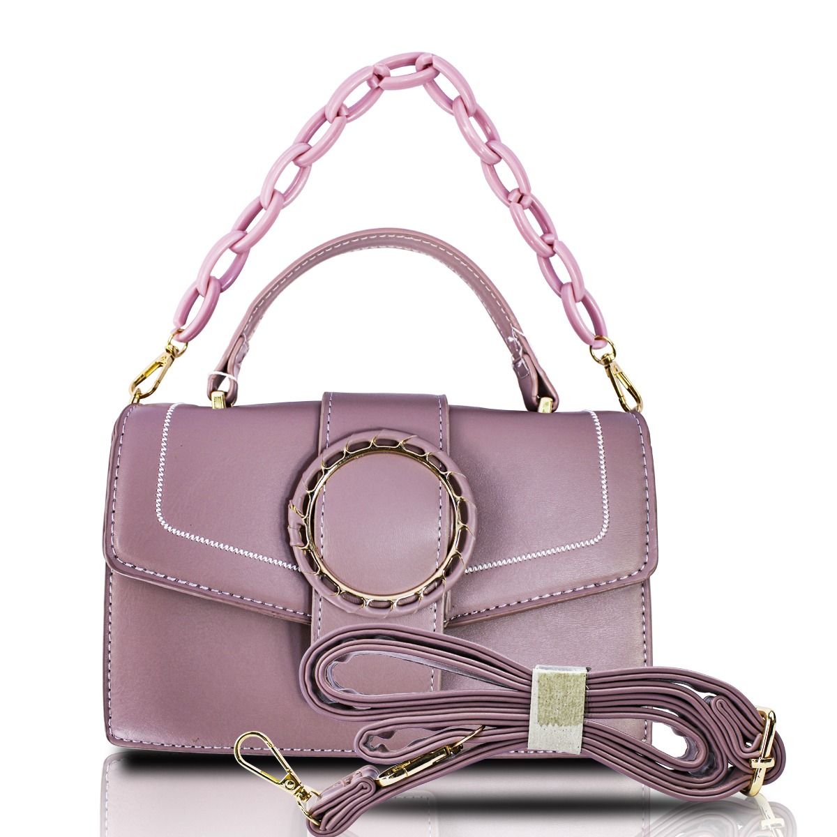 Bolso Rosa Taffy De Hombro Y Mano Crosbody Para Mujer.