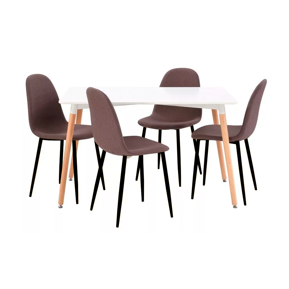 COMEDOR RECTANGULAR PARA 4 PERSONAS CON SILLAS ... SET DE COMERDOR 5 PIEZAS DE MADERA Y SILLAS TAPIZADAS