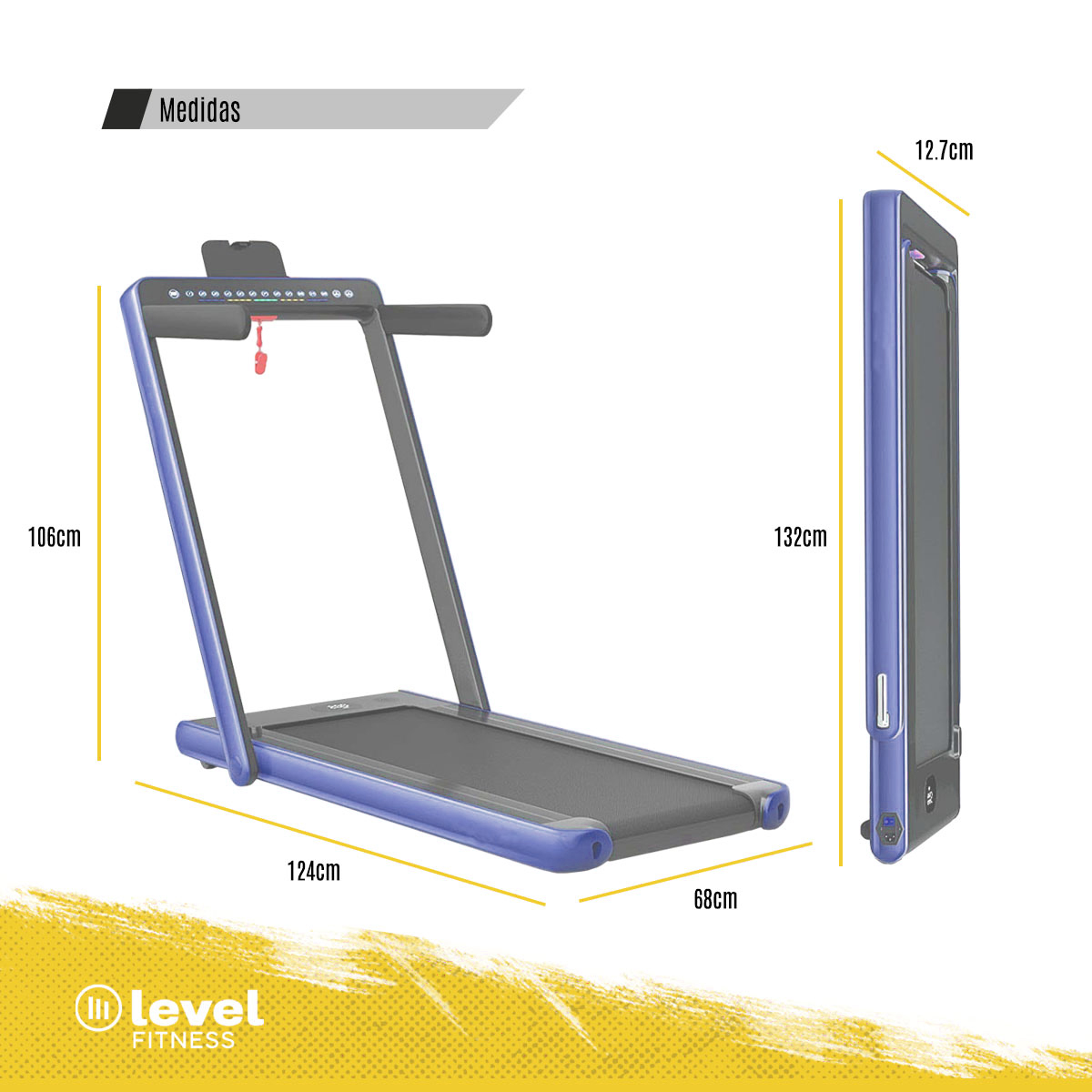 Caminadora Eléctrica SERVAL Level Fitness 2 En 1 110v Color Azul