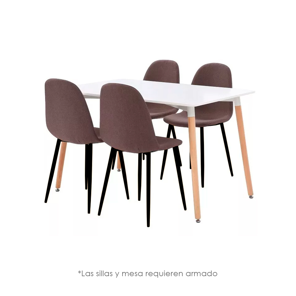 COMEDOR RECTANGULAR PARA 4 PERSONAS CON SILLAS ... SET DE COMERDOR 5 PIEZAS DE MADERA Y SILLAS TAPIZADAS