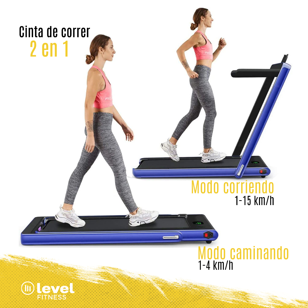 Caminadora Eléctrica SERVAL Level Fitness 2 En 1 110v Color Azul