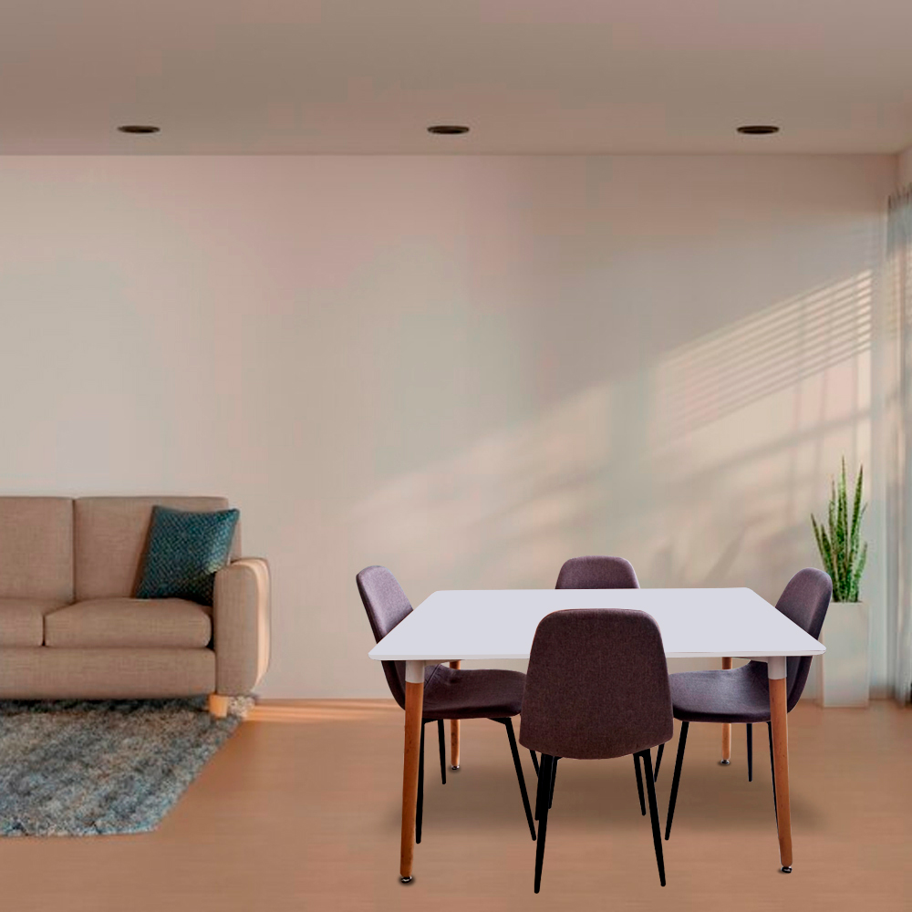 COMEDOR RECTANGULAR PARA 4 PERSONAS CON SILLAS ... SET DE COMERDOR 5 PIEZAS DE MADERA Y SILLAS TAPIZADAS