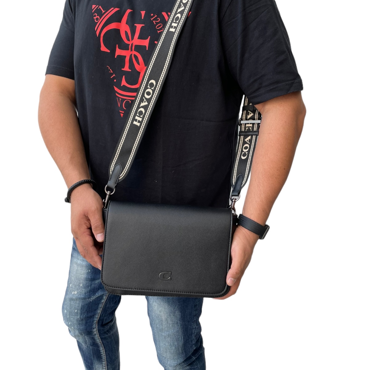 Bolsa Coach Men Shoulder Bag Messenger in Crossgrain