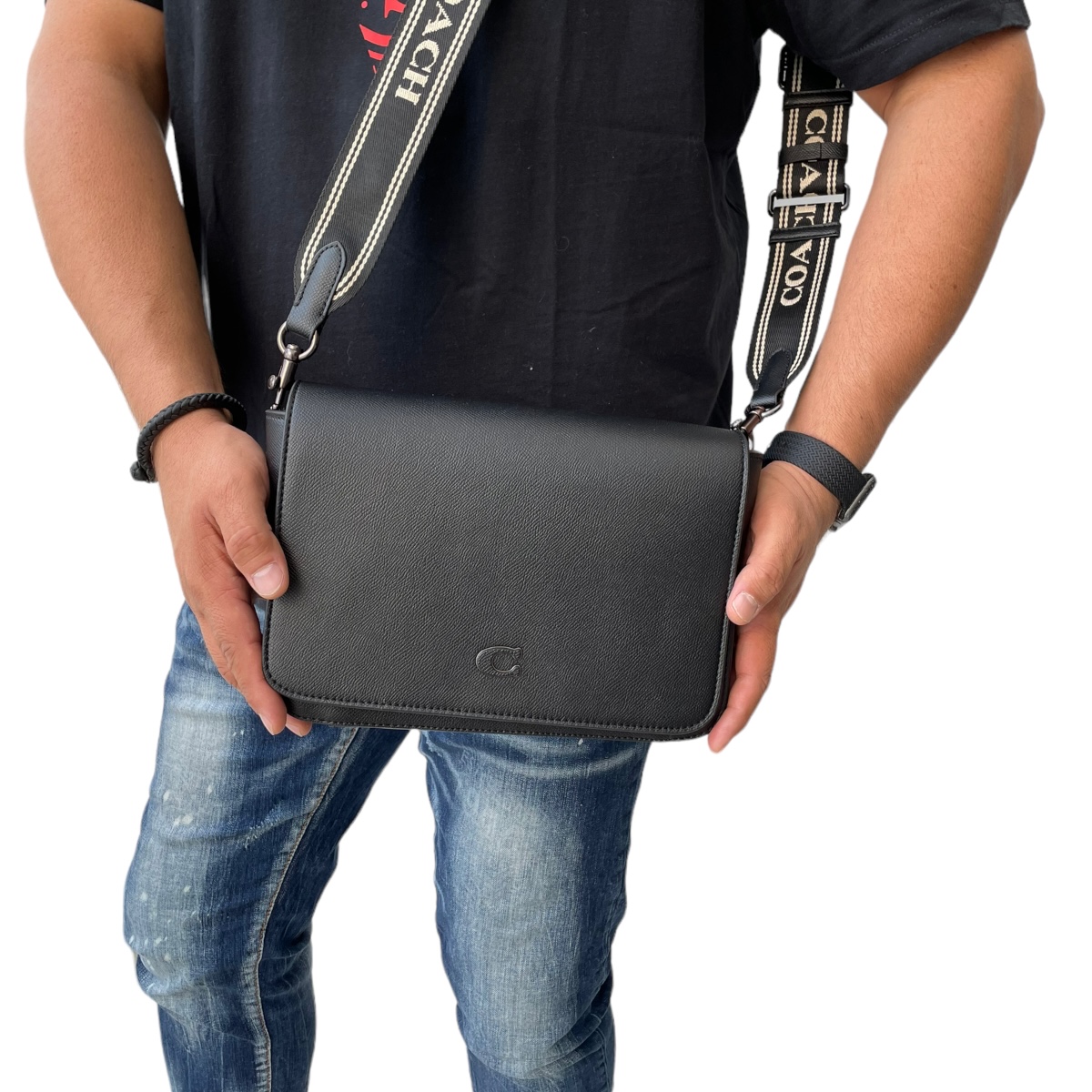 Bolsa Coach Men Shoulder Bag Messenger in Crossgrain