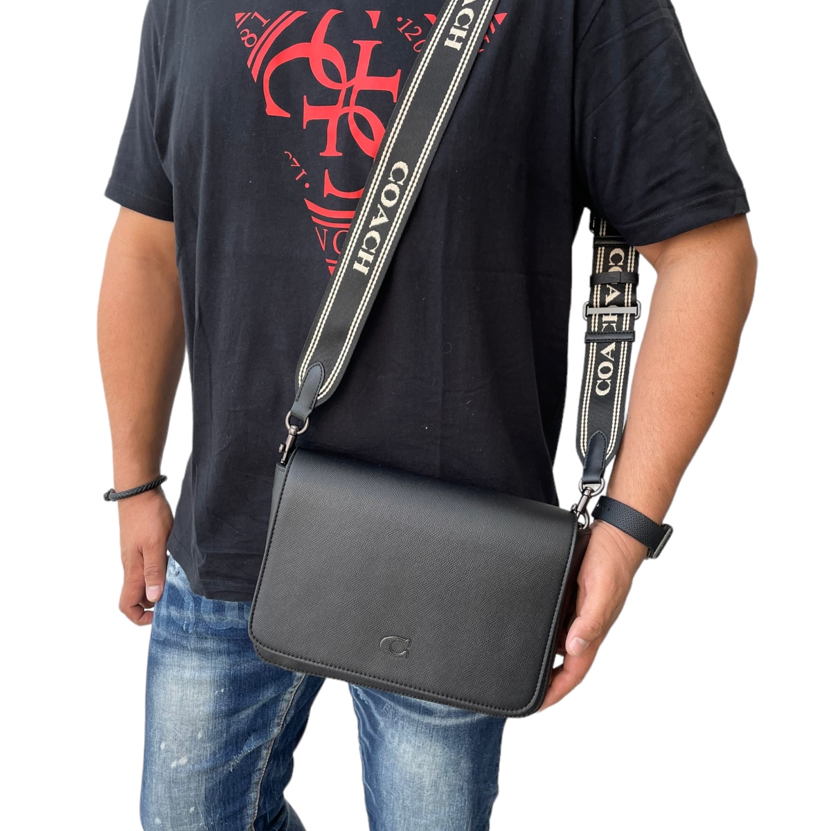 Bolsa Coach Men Shoulder Bag Messenger in Crossgrain