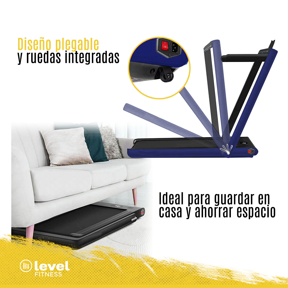 Caminadora Eléctrica SERVAL Level Fitness 2 En 1 110v Color Azul