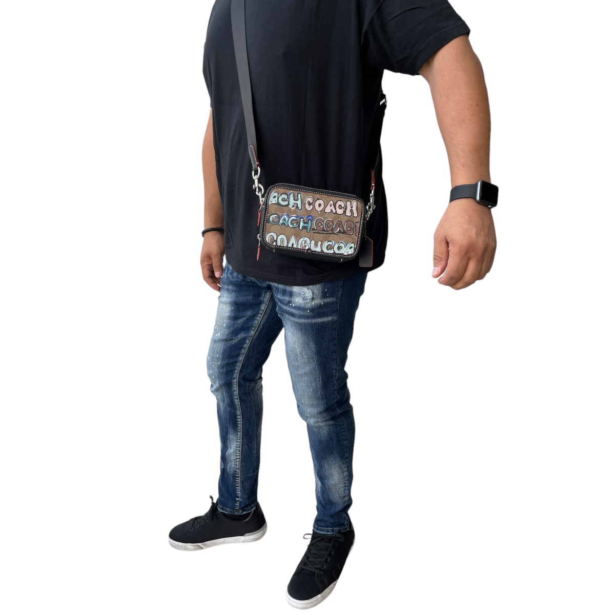 Bolsa Coach Crossbody Charter Café Grafitti