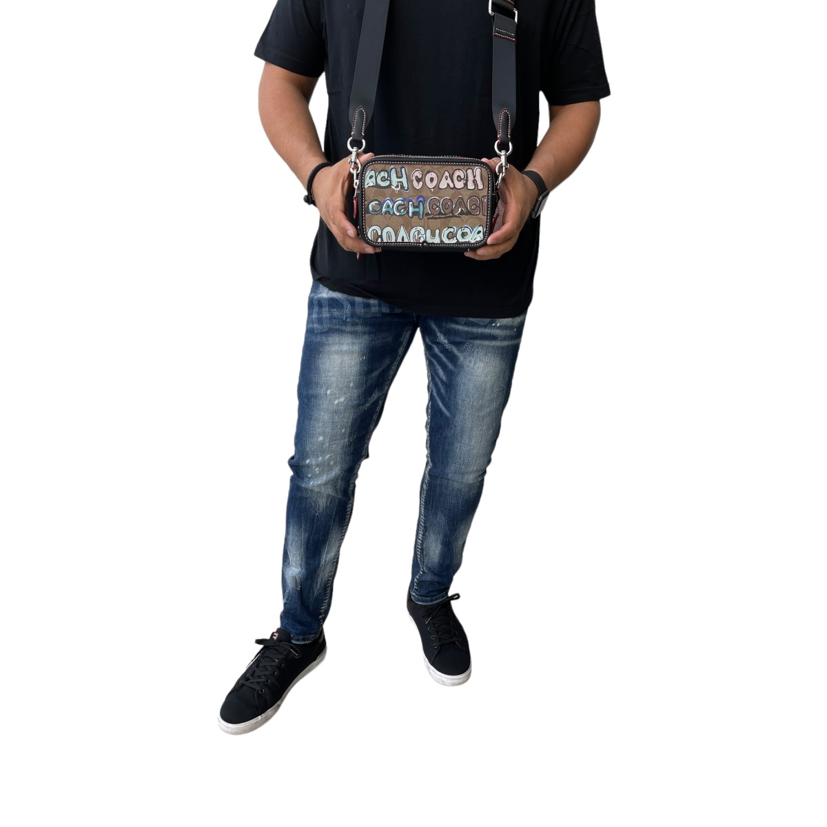 Bolsa Coach Crossbody Charter Café Grafitti