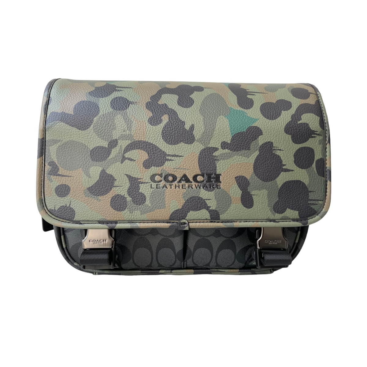 Crossbody Coach League Messenger Bag Signature Canvas Camouflage