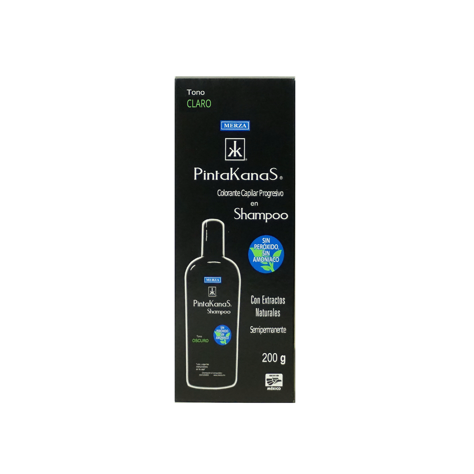 Merza Paquete de 4 Pintakanas Shampoo Para Canas Oscurece Gradualmente Claro