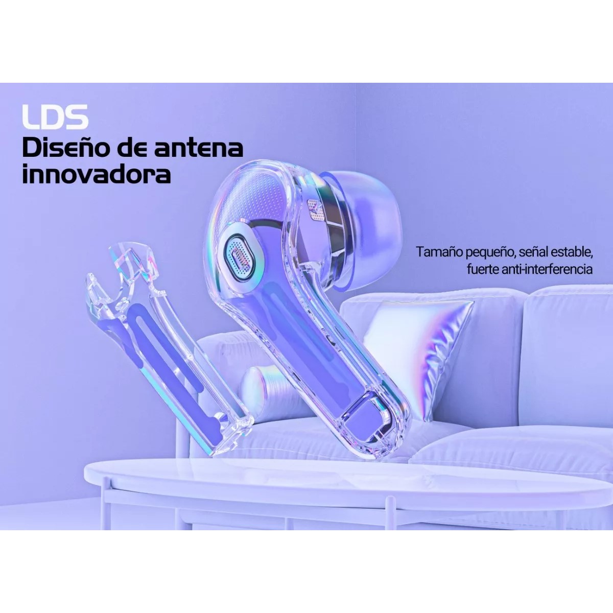 Audífonos azul audio inalámbricos Bluetooth diadema deportivos juegos manos libres táctil led luz