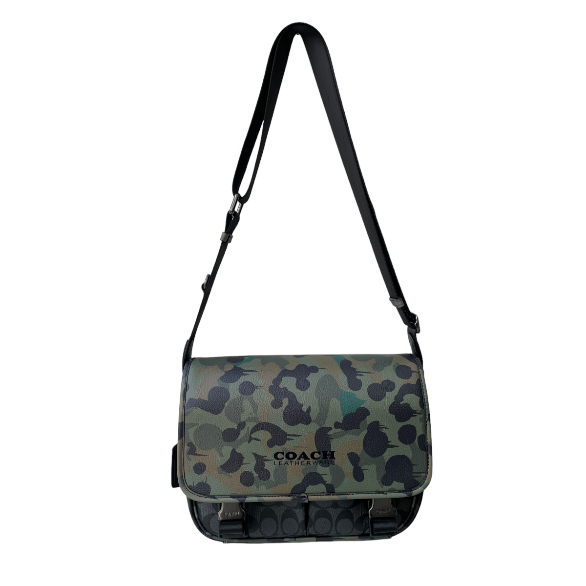 Crossbody Coach League Messenger Bag Signature Canvas Camouflage