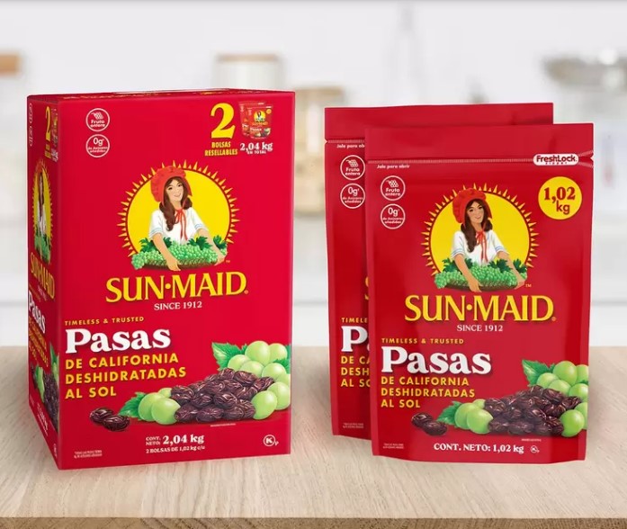 Pasas De California Deshidratadas Sun Maid 2 Pzas De 1 Kg