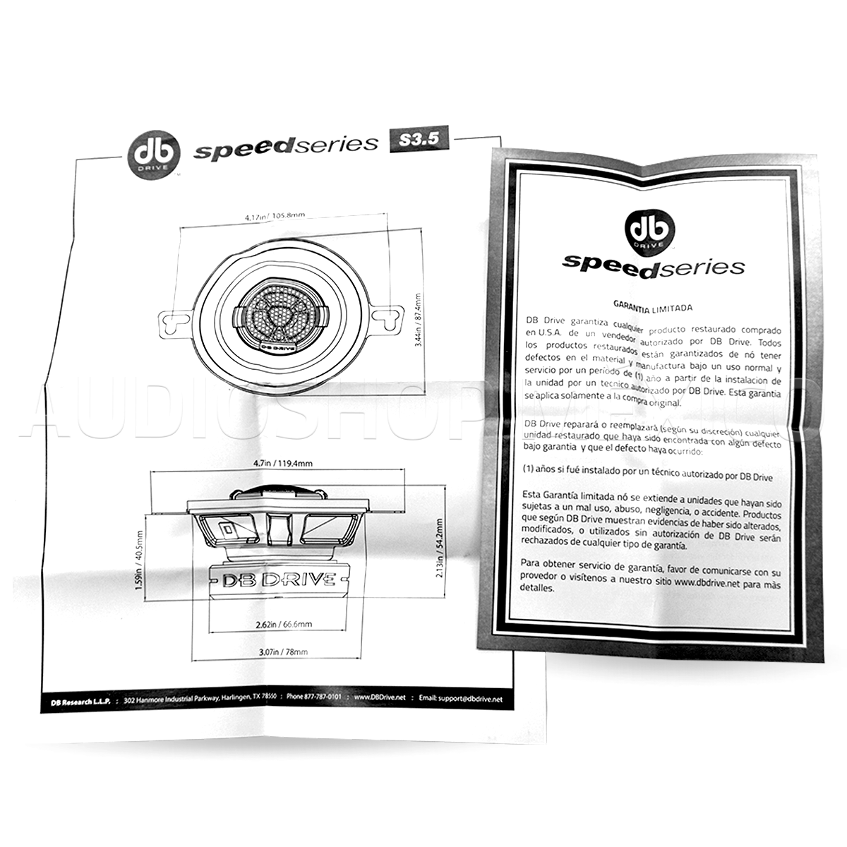 Bocinas Coaxiales DB Drive S3.5 - Potencia Compacta para Tu Vehículo
