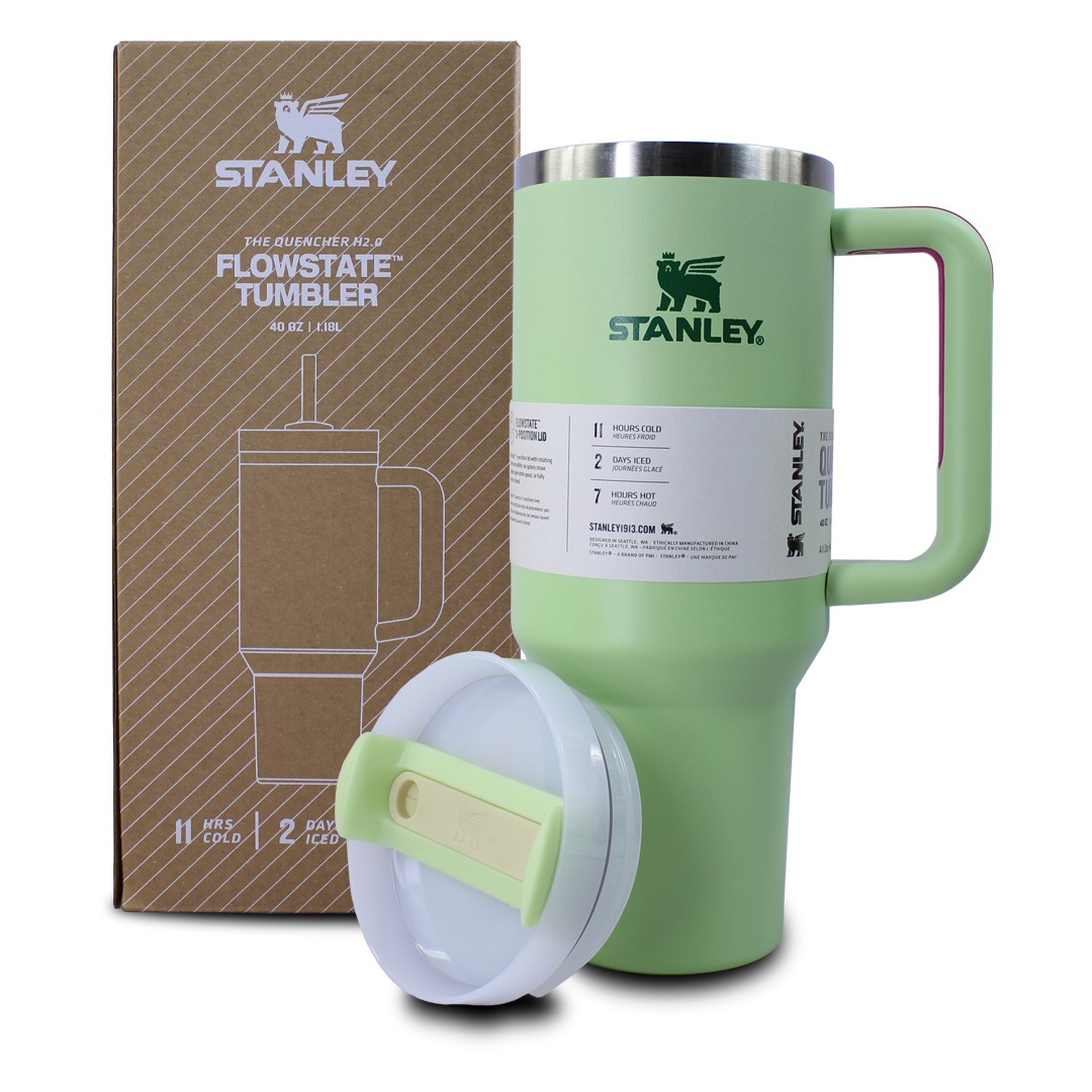 Vaso Termico Color Verde Stanley De Acero Inoxidabel 40oz Con Popote 