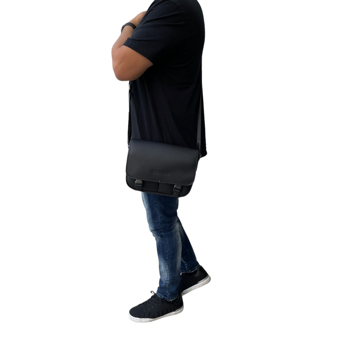 Crossbody Coach League Messenger Bag Signature Canvas Black