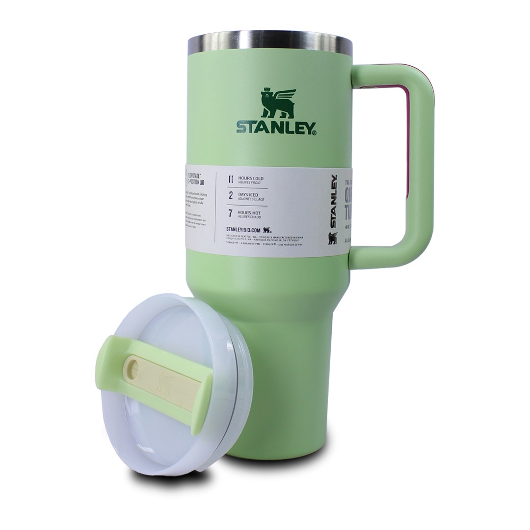 Vaso Termico Color Verde Stanley De Acero Inoxidabel 40oz Con Popote 