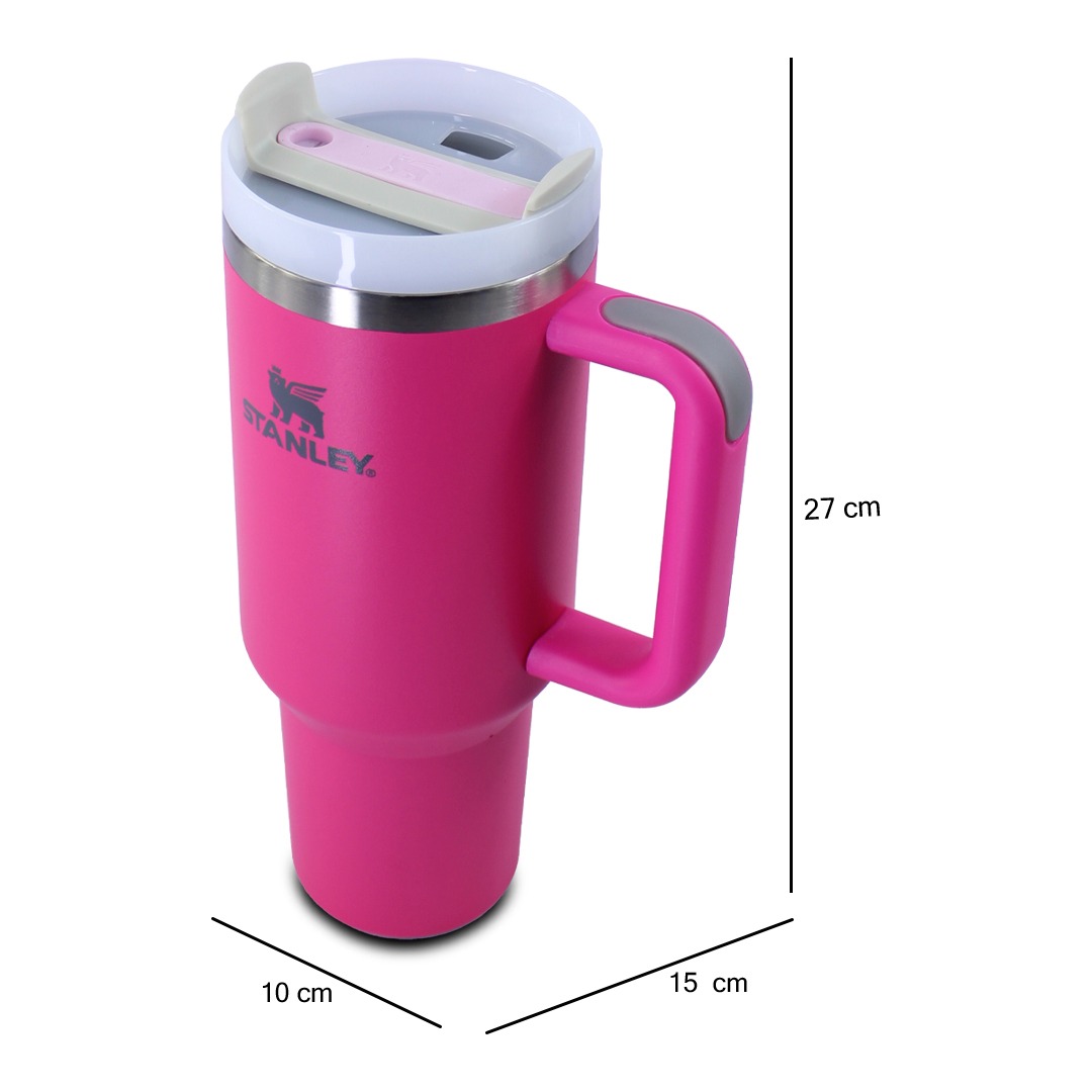 Vaso Termico Rosa Stanley De Acero Inoxidable 40oz Con Popote 