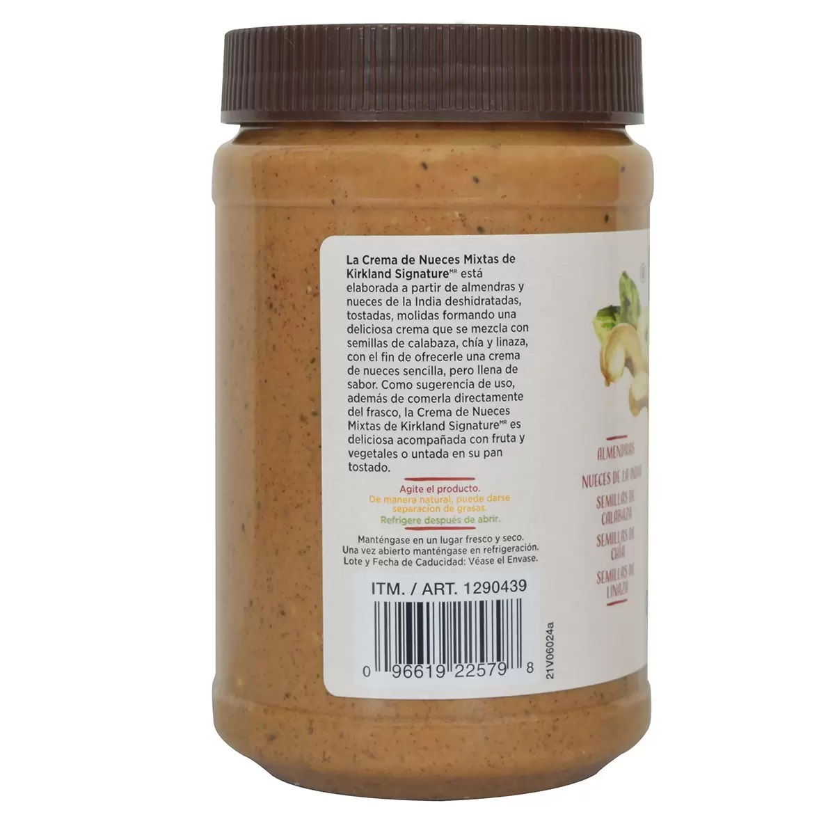 Crema De Nueces Mixtas Kirkland Signature Con Semillas 765 g