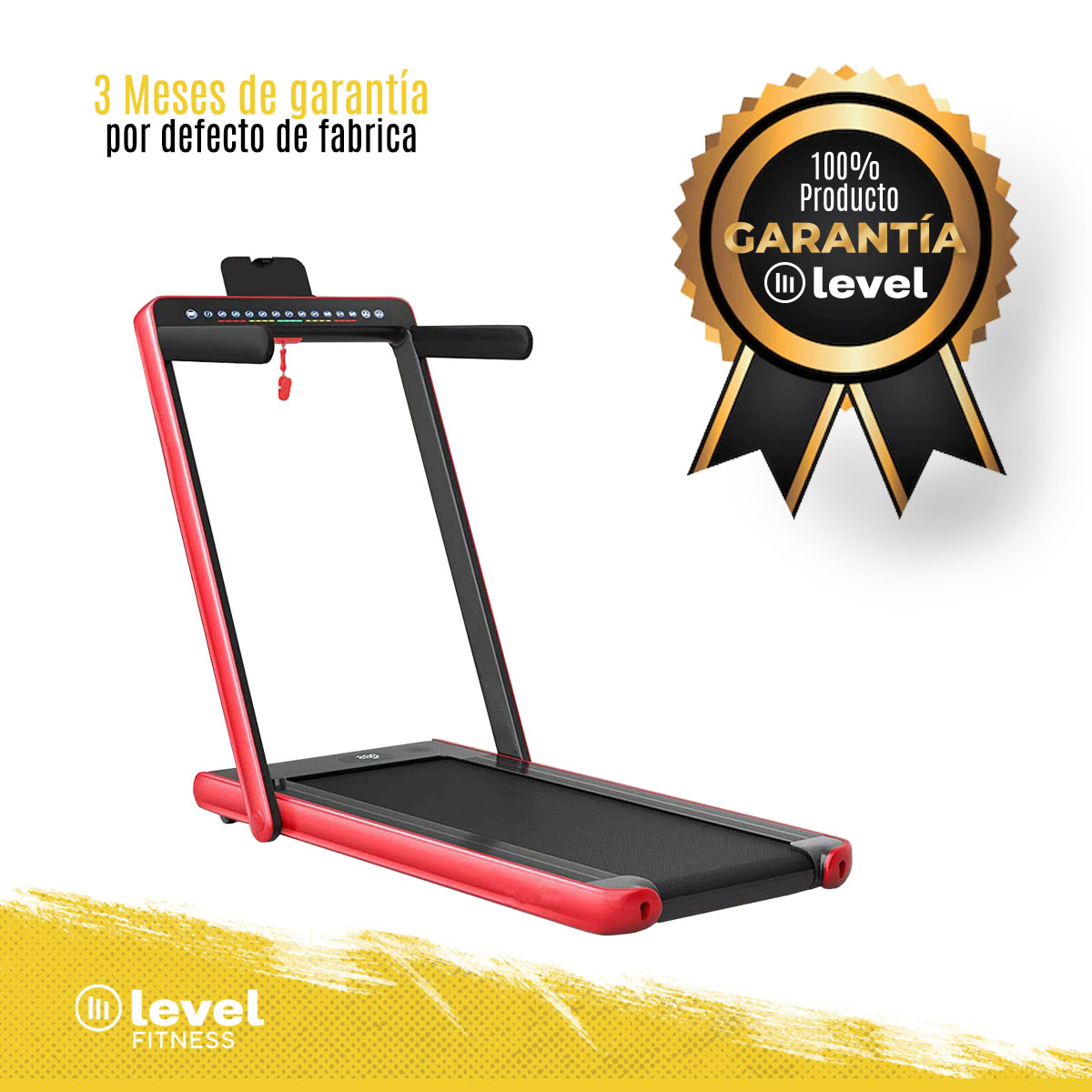 Caminadora Eléctrica Level Fitness 2 En 1 110v Color Rojo