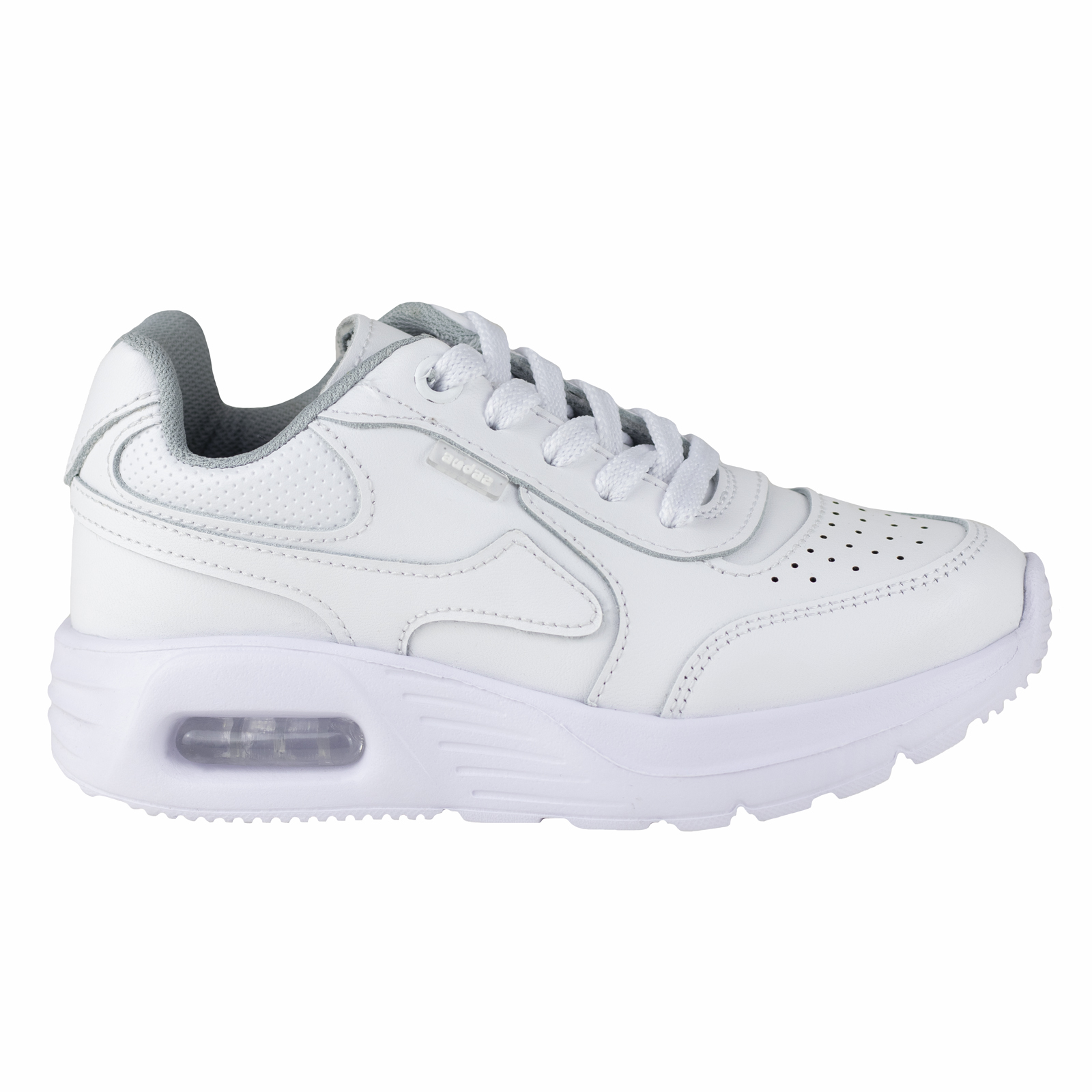Tenis Niño Escolar Blanco Audaz 443300-b De Piel Con Capsula De Aire