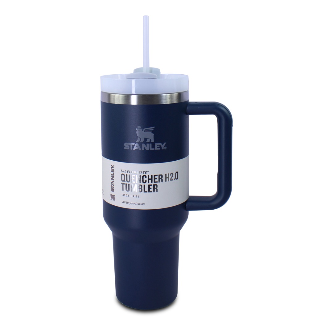 Vaso Termico Azul tipo Stanley De Acero Inoxidable 40oz Con Popote .